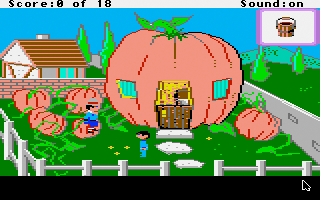 Mixed-Up Mother Goose (Apple IIgs) screenshot: A giant pumpkin!