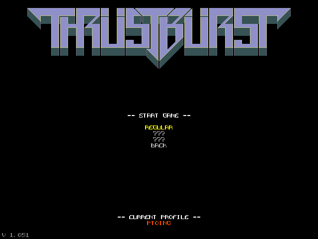 Thrustburst (Windows) screenshot: Title screen