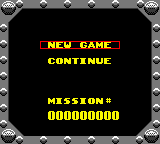 Wings of Fury (Game Boy Color) screenshot: Main menu