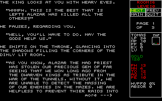 Hero II: The Search for the Stone (Atari ST) screenshot: Speaking to the king