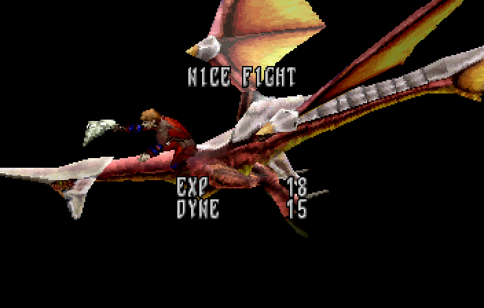 Panzer Dragoon Saga (SEGA Saturn) screenshot: You get different comments depending on your performance in battles.