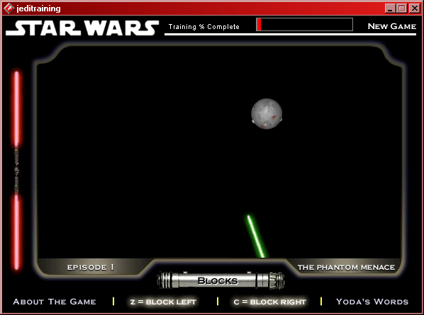 Star Wars: Jedi Training (Windows) screenshot: Gameplay in progress