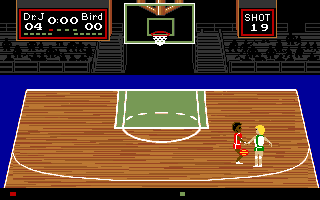 One-on-One (Amiga) screenshot: In game play.