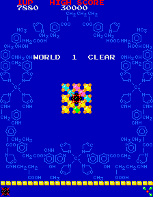 Phozon (Arcade) screenshot: Clearing the firs world
