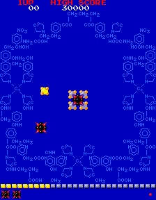 Phozon (Arcade) screenshot: A molek has entered the screen