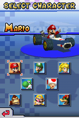 Mario Kart DS (Nintendo DS) screenshot: Driver selection