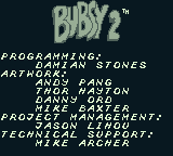 Bubsy II (Game Boy) screenshot: Ah, the good old days of not many people in the credits