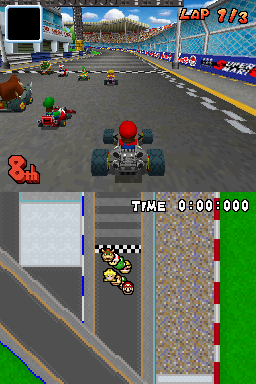 Mario Kart DS (Nintendo DS) screenshot: On the starting line