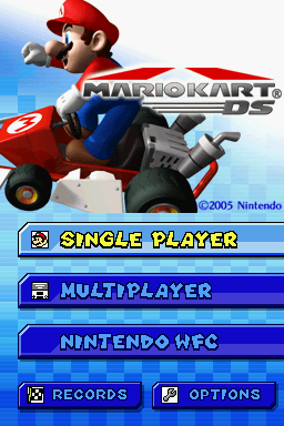 Mario Kart DS (Nintendo DS) screenshot: Title menu