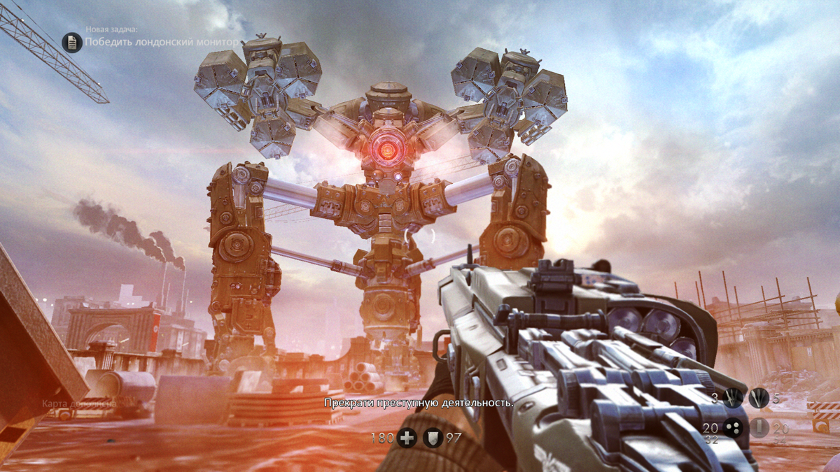 Wolfenstein: The New Order (Windows) screenshot: Yes, you'll need to singlehandedly bring down this monstrosity