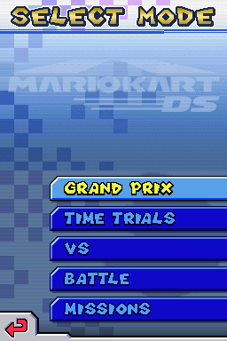 Mario Kart DS (Nintendo DS) screenshot: Mode selection