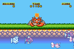 Kingler's Day (Game Boy Advance) screenshot: Hold your arm to long and you hot yourself with it.
