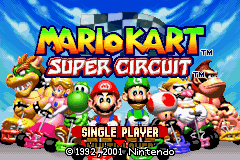 Mario Kart: Super Circuit (Game Boy Advance) screenshot: Title screen