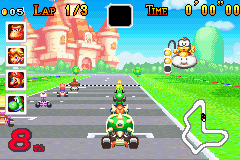 Mario Kart: Super Circuit (Game Boy Advance) screenshot: Waiting for the race to start.