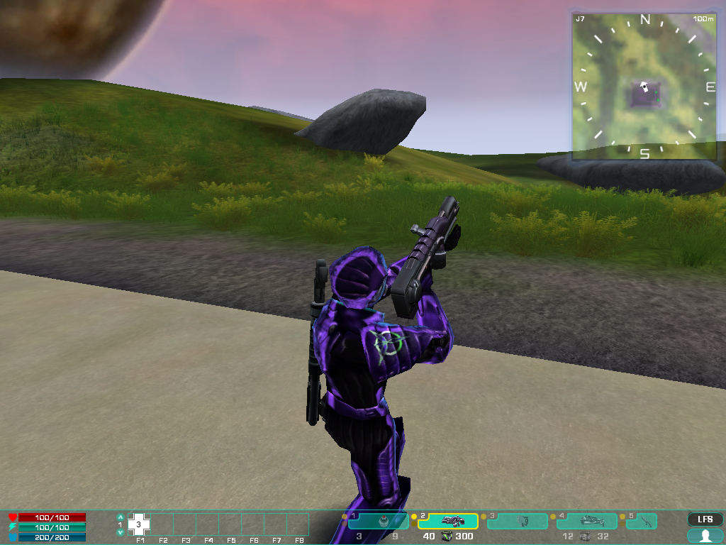 PlanetSide (Windows) screenshot: Playing as heavy infantry