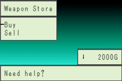 Zoids: Legacy (Game Boy Advance) screenshot: Buying weapons