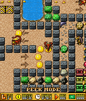 Armadillo Gold Rush (BREW) screenshot: Level 3-7: Racetrack. Peek mode