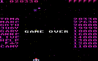 A Quest for Galaxia (Atari ST) screenshot: The high score talbe
