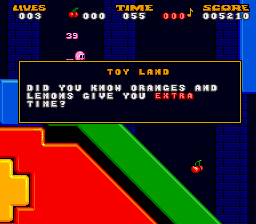 Jelly Boy (SNES) screenshot: Message box