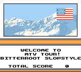 MTV Sports: Pure Ride (Game Boy Color) screenshot: The tour begins in Bitterroot.