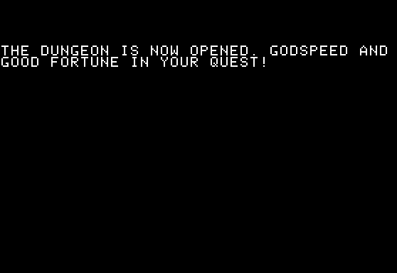 Dunjonquest: Temple of Apshai (Apple II) screenshot: ... GO!