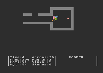 Dunjonquest: The Datestones of Ryn (Atari 8-bit) screenshot: Charge!