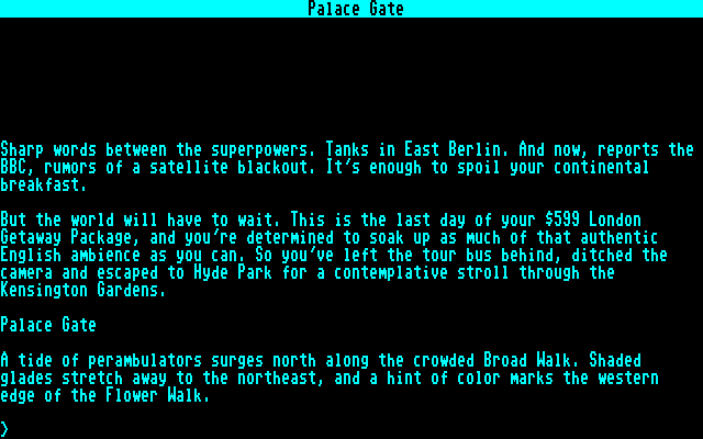 Trinity (Commodore 128) screenshot: Starting location