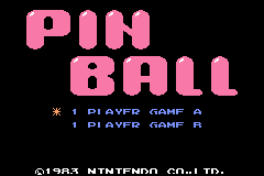 Pinball (Game Boy Advance) screenshot: Title screen