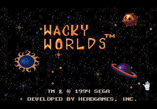 Wacky Worlds Creativity Studio (Genesis) screenshot: Title screen