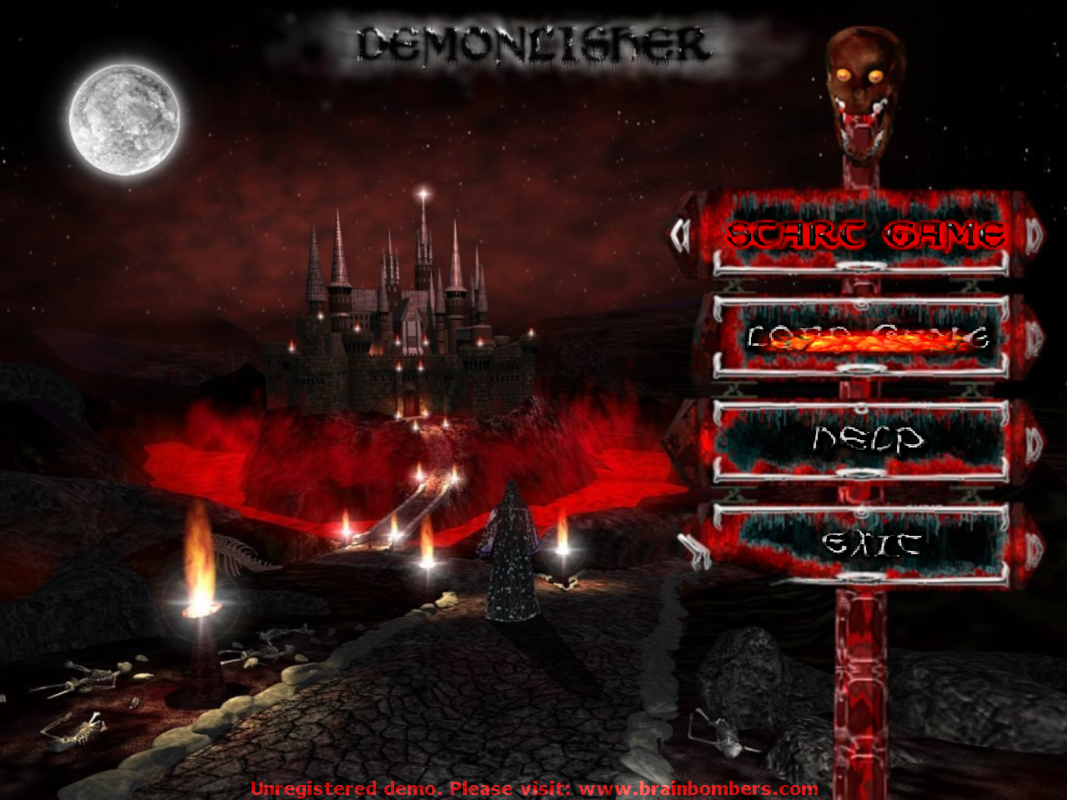 DemonLisher (Windows) screenshot: Main menu (trial version)