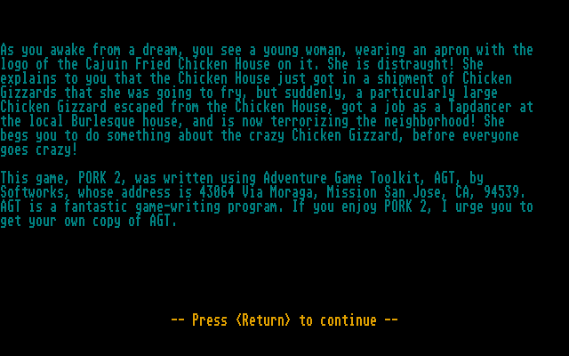 Pork 2 (Atari ST) screenshot: Intro text
