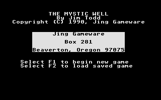 The Mystic Well (Atari ST) screenshot: Title screen