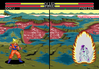 Dragon Ball Z: L'Appel Du Destin (Genesis) screenshot: Goku vs Freezer