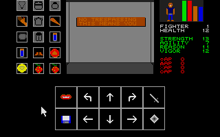 The Mystic Well (Atari ST) screenshot: There are many signs in the dungeon
