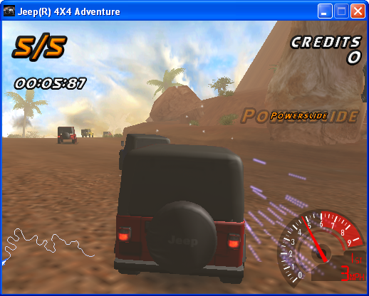 Jeep 4x4 Adventure (Windows) screenshot: Powerslide!