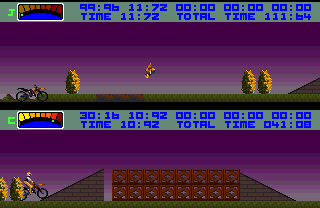 Kikstart 2 (Amiga) screenshot: Knocked off my bike and sent flying