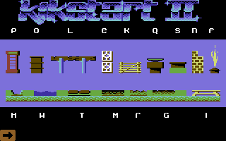 Kikstart 2 (Commodore 64) screenshot: The rest of the place-ables from the course designer.