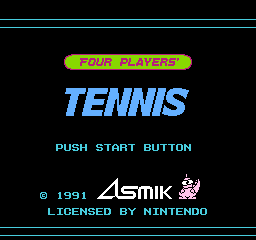 Top Players' Tennis (NES) screenshot: European Title Screen