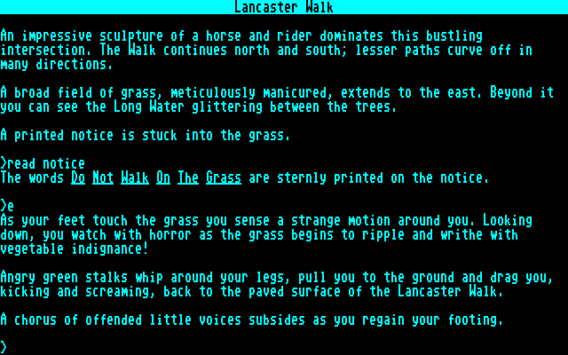 Trinity (Commodore 128) screenshot: A dose of gratuitous surreality