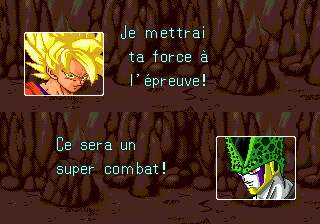 Dragon Ball Z: L'Appel Du Destin (Genesis) screenshot: Goku vs Cell - Today is the day
