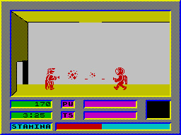 Falcon: The Renegade Lord (ZX Spectrum) screenshot: Notice the gap in the ceiling, I've just moved down through that.