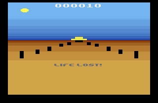 AVCStec Challenge (Atari 2600) screenshot: Lost a life.