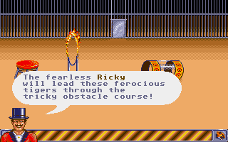 Circus Games (Amiga) screenshot: Tiger training - intro.