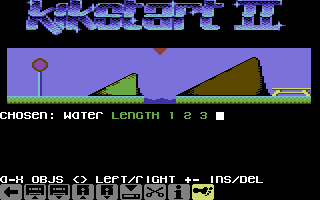 Kikstart 2 (Commodore 64) screenshot: The course designer. Make your own tracks!