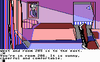 Mindshadow (Commodore 64) screenshot: A hotel room.