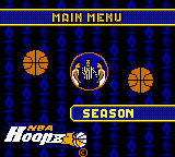 NBA Hoopz (Game Boy Color) screenshot: Main menu