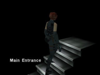 Dino Crisis (PlayStation) screenshot: Climbing the stairs.
