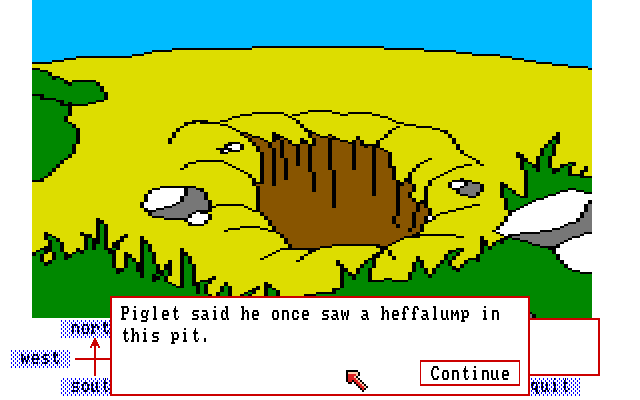 Winnie the Pooh in the Hundred Acre Wood (Amiga) screenshot: Oh scary!