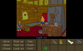 Pirate Fry 3: The Isle of the Dead (Windows) screenshot: Inside the Healer's hut