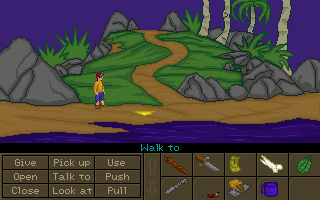 Pirate Fry 3: The Isle of the Dead (Windows) screenshot: Guess what is this yellow thing...